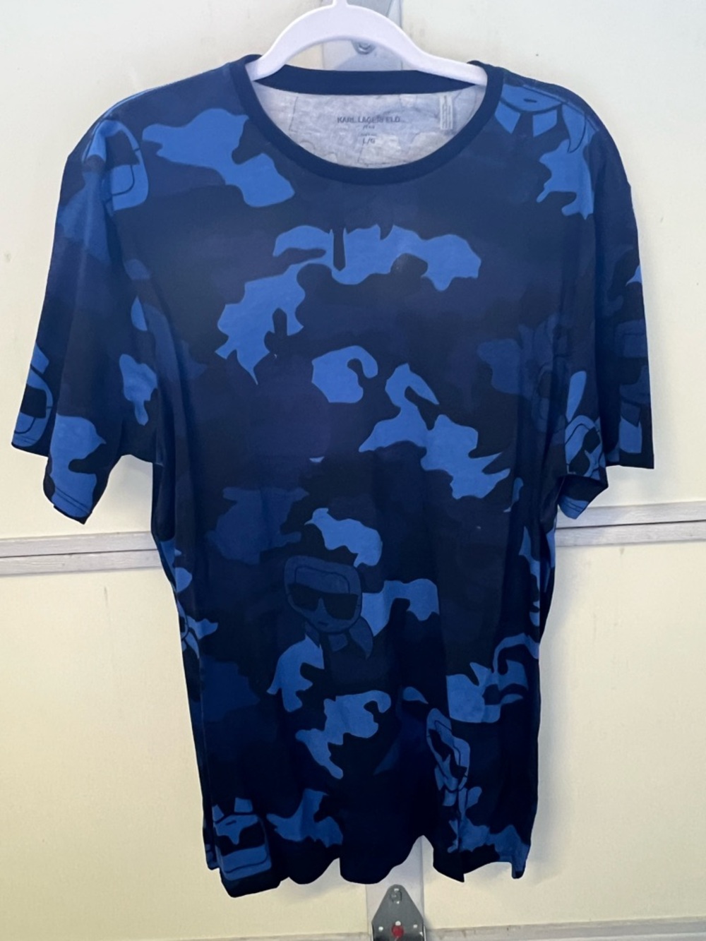 Karl Lagerfeld Blue Camo Short-Sleeve Tee